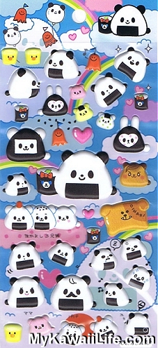 Sanrio Character Stickers - Panda Onigiri