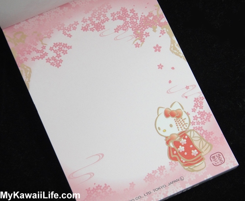 Hello Kitty Kimono Memo Pad - Pink Cherry Blossoms